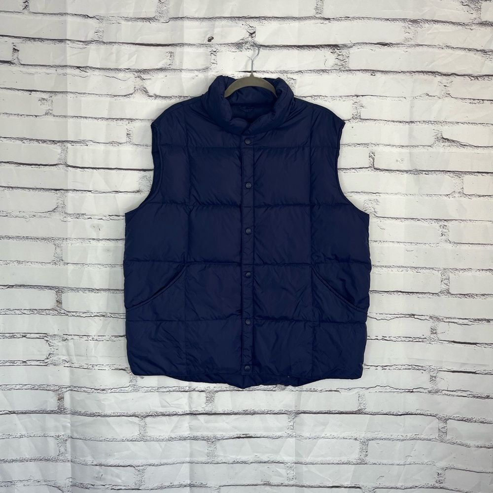 Lands’ End Violet Purple Puffer Vest Jacket Button Up Size Women’s Large Fall